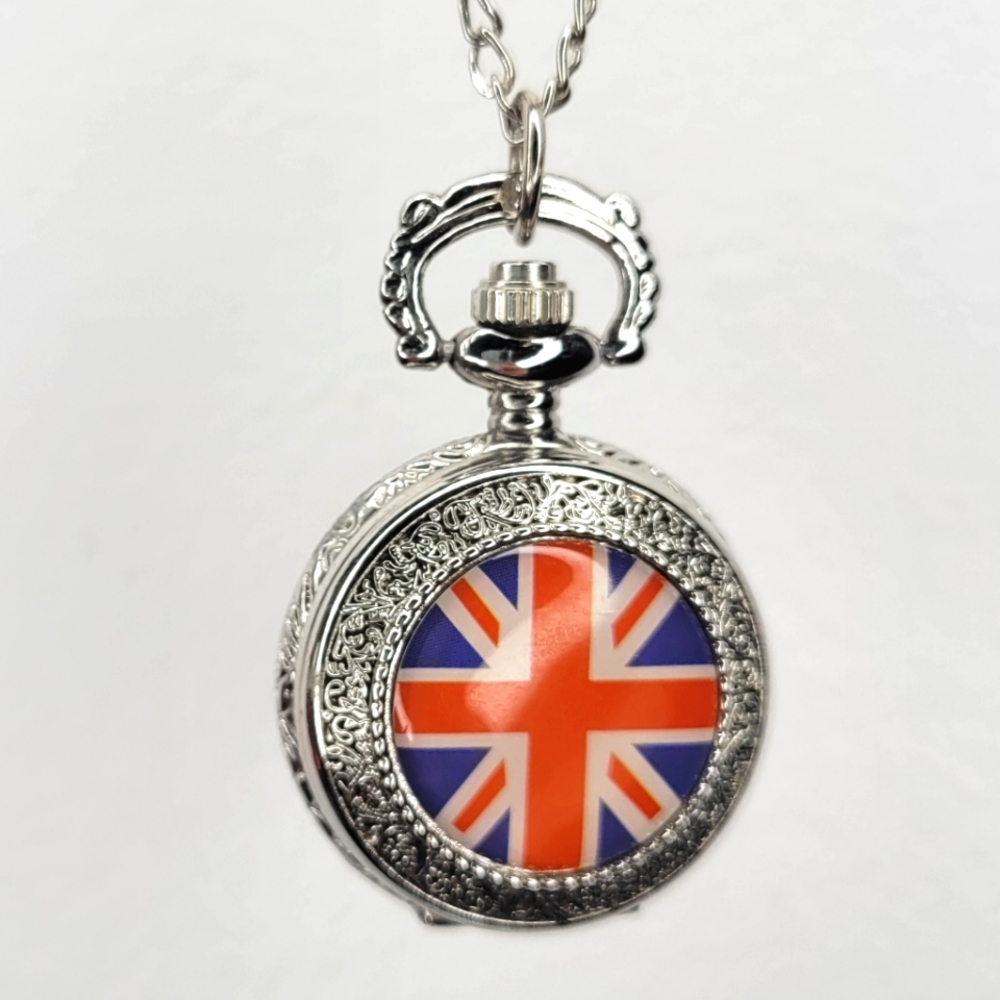 English Flag Mini Locket Pocket Watch / Necklace